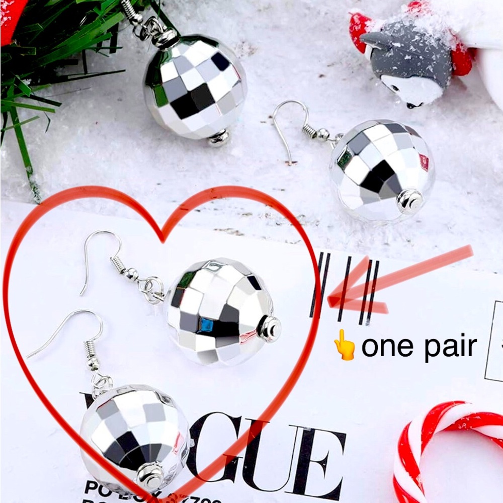 ONE PAIR of disco ball earrings 🪩